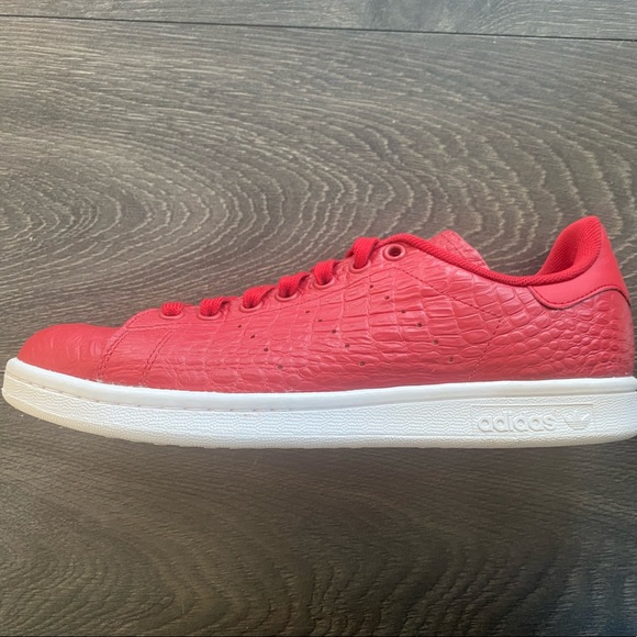 Adidas Stan Smith Red Vegan Reptile US 8 - Picture 4 of 6